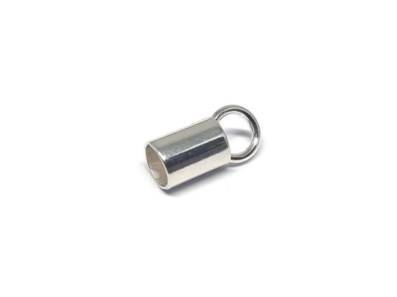 Sterling Silver 925 Plain End Cap - 7mm x 3.8mm