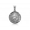 STERLING SILVER 925 DOUBLE SIDED COIN PENDANT WITH BAIL