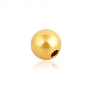 9K Yellow Gold 2-hole round Bead 2mm 