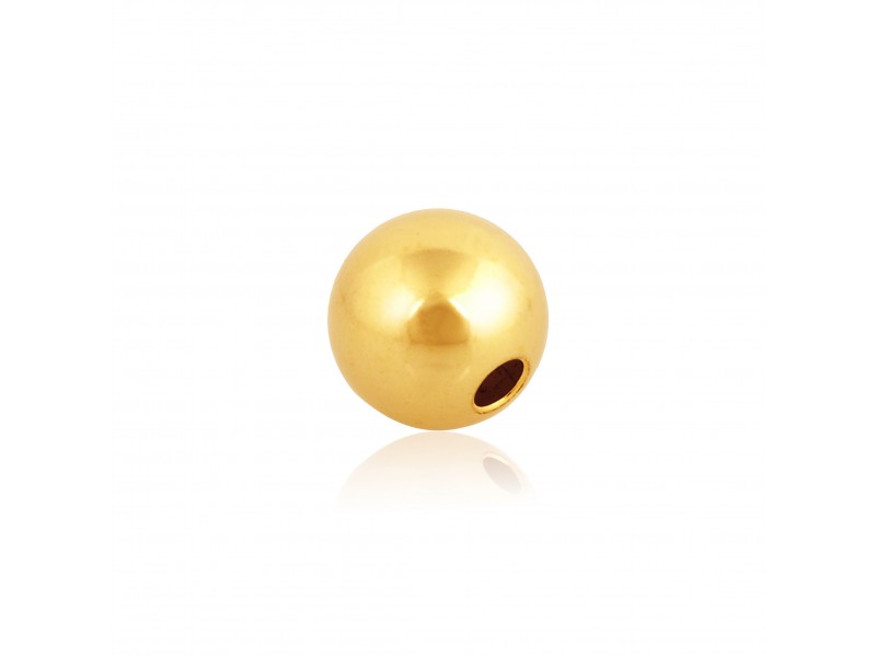 9K Yellow Gold 2-hole round Bead 2mm 