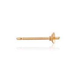 18K Yellow Gold Pearl Cup 2.5mm Earring with post and peg