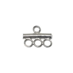 Sterling Silver 925 End Bar 3 Row Connector