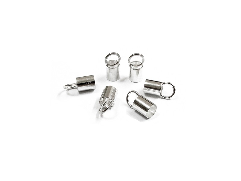 Sterling Silver 925 Plain End Cap - 7mm x 5mm