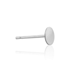 Sterling Silver 925 Ear Post with Disc - 6mm