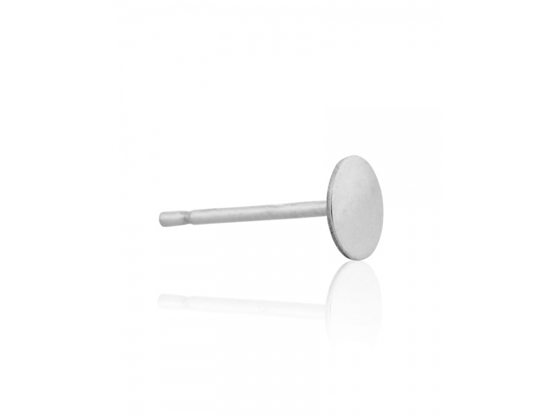 Sterling Silver 925 Ear Post with Disc - 6mm