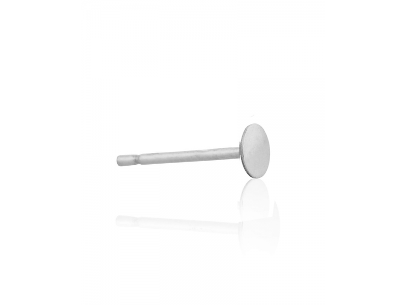 Sterling Silver 925 Ear Post with Disc - 4mm