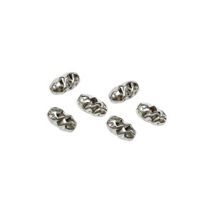 SILVER 925 2 HOLES OVAL HAMMERED BEAD 4X6.5MM 