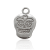 SILVER 925 EMBOSSED SKULL CHARM WITH RING