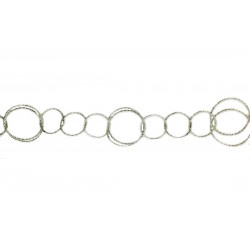 Sterling Silver 925 Round Link Fancy Chain, big link 15 mm, small link 11.5 mm