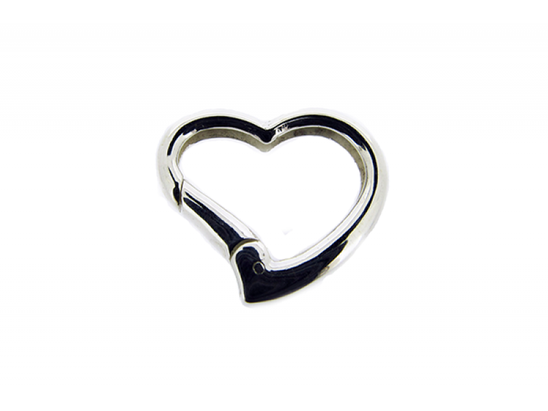 Sterling Silver 925 Heart Clasp 22mm x 25mm, thick 3.5mm