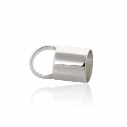 Sterling Silver 925 Plain End Cap - 7mm x 6.4mm