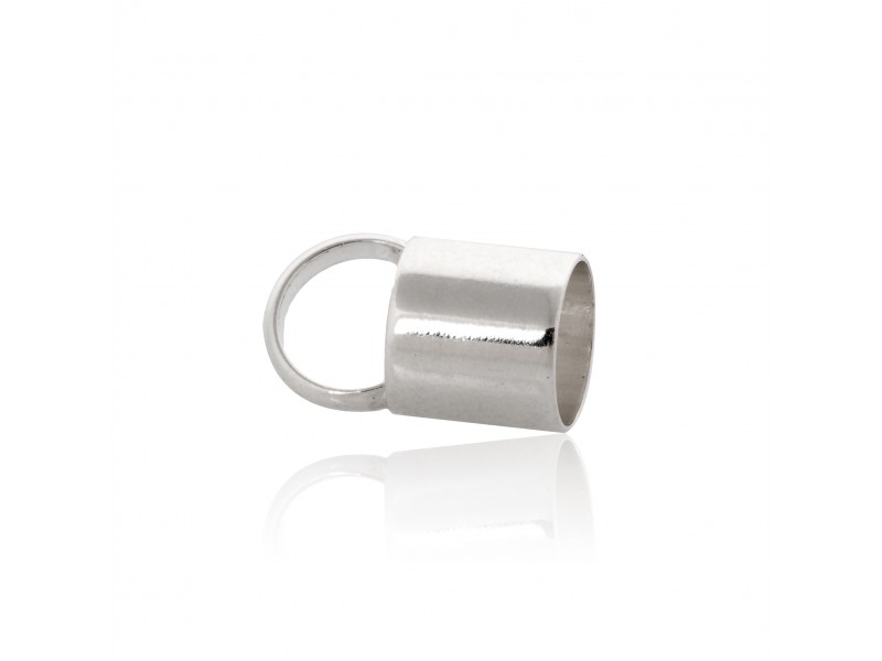 Sterling Silver 925 Plain End Cap - 7mm x 6.4mm