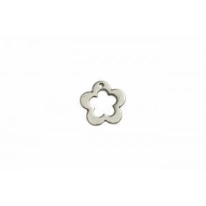 Sterling Silver 925 Flower Pendant with Middle Cut Out 