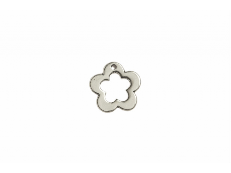 Sterling Silver 925 Flower Pendant with Middle Cut Out 