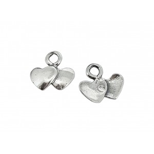 Sterling Silver 925 Double Heart Charm