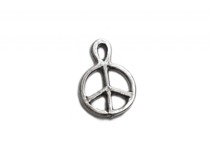 Sterling Silver 925 Peace Sign Charm