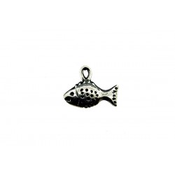 Sterling Silver 925 Fish Charm 5.25mm x 10.7mm, ring 2.1mm