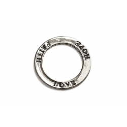 Sterling Silver 925 'LOVE HOPE FAITH' Ring Pendant