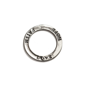 Sterling Silver 925 'LOVE HOPE FAITH' Ring Pendant