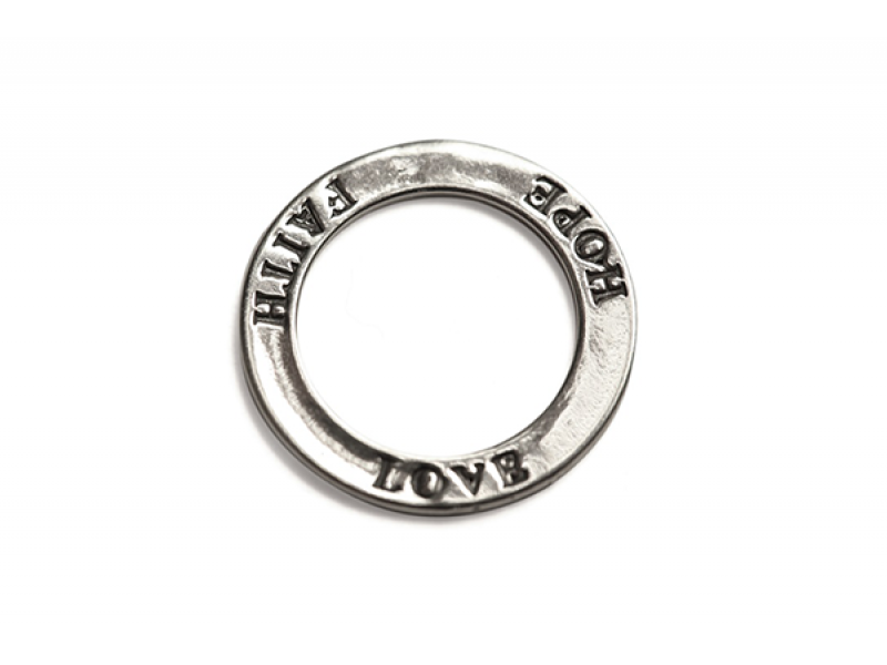 Sterling Silver 925 'LOVE HOPE FAITH' Ring Pendant