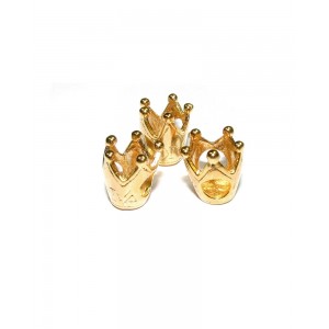 5% 14K GOLD PLATED CROWN BEAD 11 X 9 X 9MM