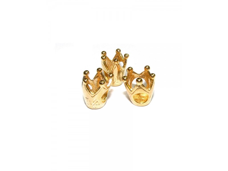5% 14K GOLD PLATED CROWN BEAD 11 X 9 X 9MM