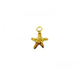 5% 14K Gold Plated Brass Star Charm, 8 x 12mm