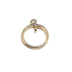 Gold Plated Pearl Ring Pendant - 13mm