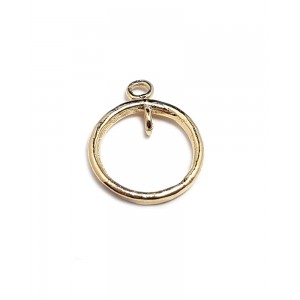 Gold Plated Pearl Ring Pendant - 13mm