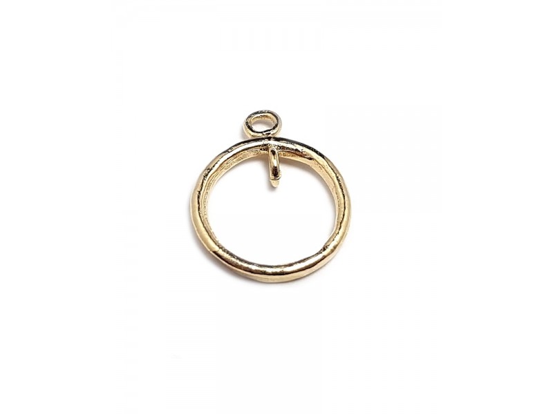 Gold Plated Pearl Ring Pendant - 13mm