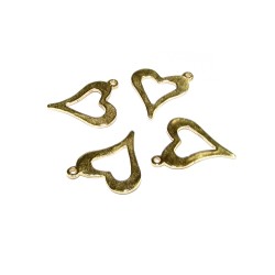 Deep Gold Plated Small Heart Frame Charm