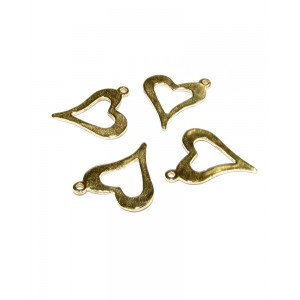 Deep Gold Plated Small Heart Frame Charm