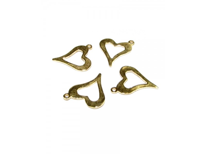 Gold Plated Hammered Heart Pendant