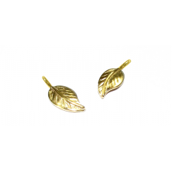 Gold plated Textured Leaf with ring 