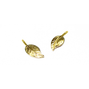 Gold plated Textured Leaf with ring 