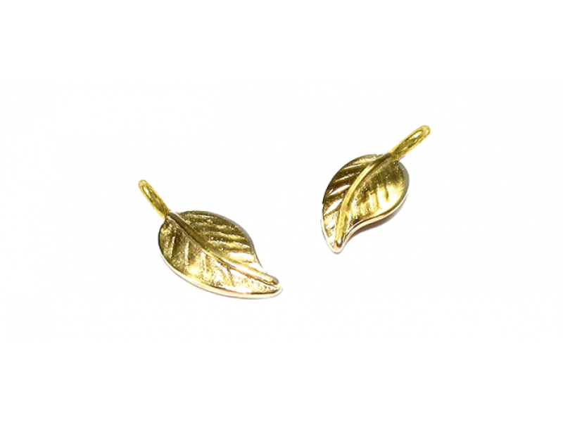 Gold plated Textured Leaf with ring 