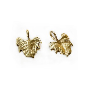 Gold Plated Brass Fig Leaf Charm