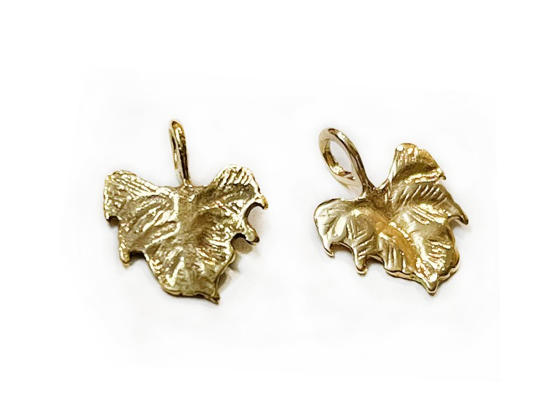 Gold Plated Brass Fig Leaf Charm