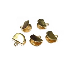 Gold Plated End Cap for Flat Leathers - 10.4mm