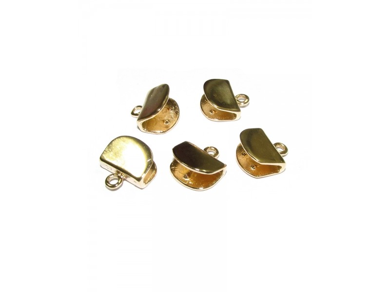 Gold Plated End Cap for Flat Leathers - 10.4mm