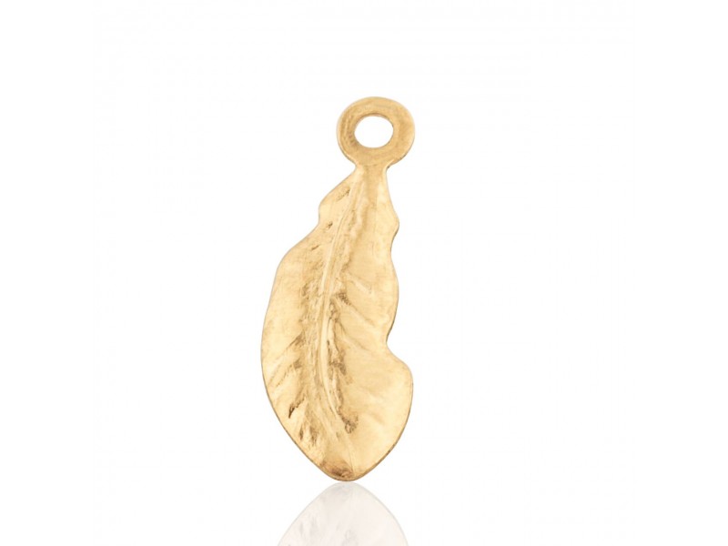 Deep Gold Plated Light Feather Charm