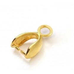 Gold Plated Pinch Bail with Ring - 4.5mm 