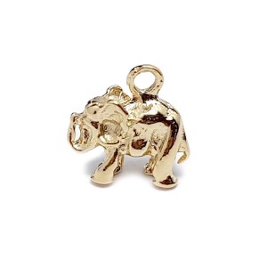 5% 14K GOLD PLATED TINY 3D ELEPHANT CHARM