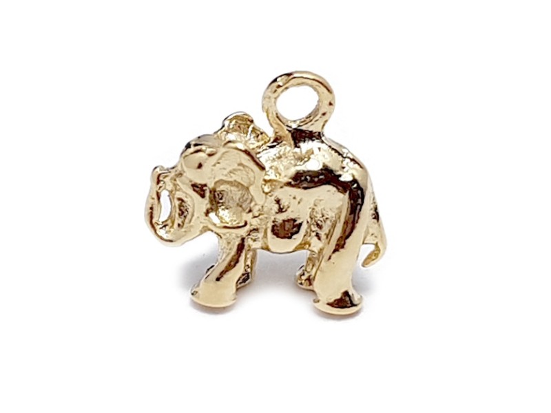 5% 14K GOLD PLATED TINY 3D ELEPHANT CHARM