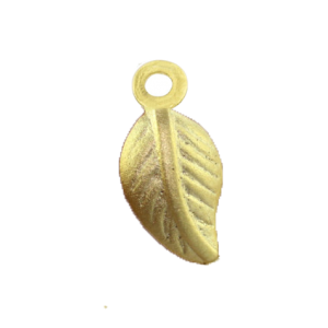 5% 14K Gold Plated Brass Leaf Charm 4mm x 10mm
