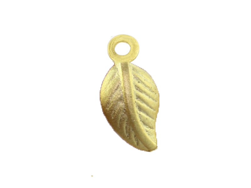 Gold Plated Brass Leaf Charm
