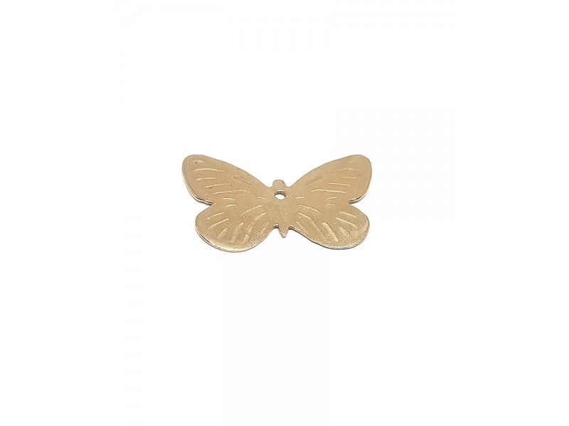 Large Gold Plated Brass Butterfly (with center hole)