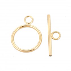 Gold Filled Round Wire Toggle Clasp ring 11mm, bar 16mm, thickness 1.3mm