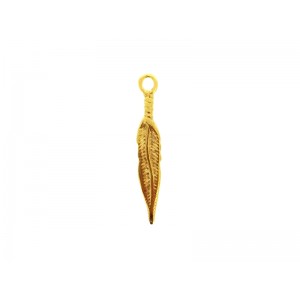 Gold Filled Indian Feather Pendant, 4.3 x 27.5mm, 1mm thickness