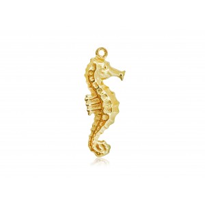 Gold Plated Thick Seahorse Charm